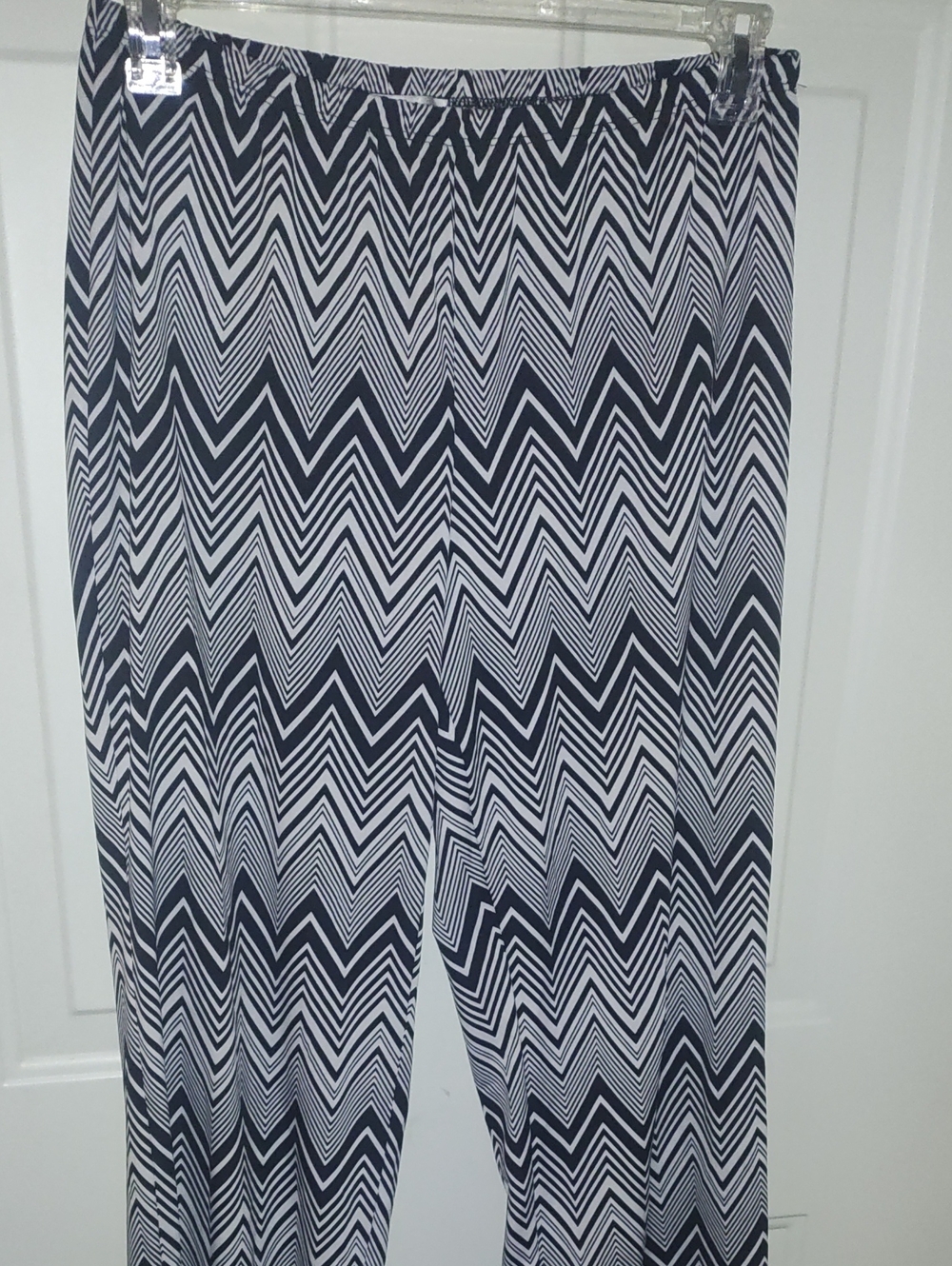 Alison Taylor Women's Chevron Print Wide-Leg Pants - Black & White Size Large